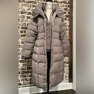 Cole Haan Women's Ankle Length Hooded Quilted Down Coat